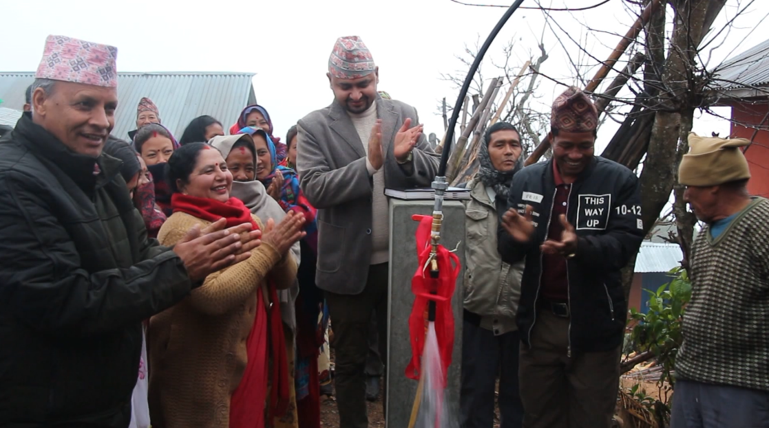 पालुङ्गमा एक घर एक धारा जडानले स्थानीय उत्साहित