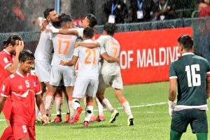 साफ च्याम्पियनसिपमा नेपाल भारतसंग ३-०गाेलले पराजित