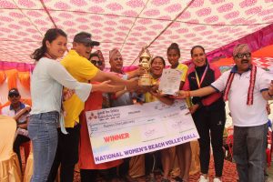 प्रथम सञ्जय स्मृति राष्ट्रिय महिला बिच भलिबलको उपाधि नेपाल पुलिस क्लबलाई