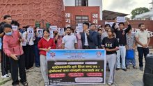 गरीमा चौधरीलाई न्याय माग्दै तानसेनमा विद्यार्थीकाे प्रर्दशन